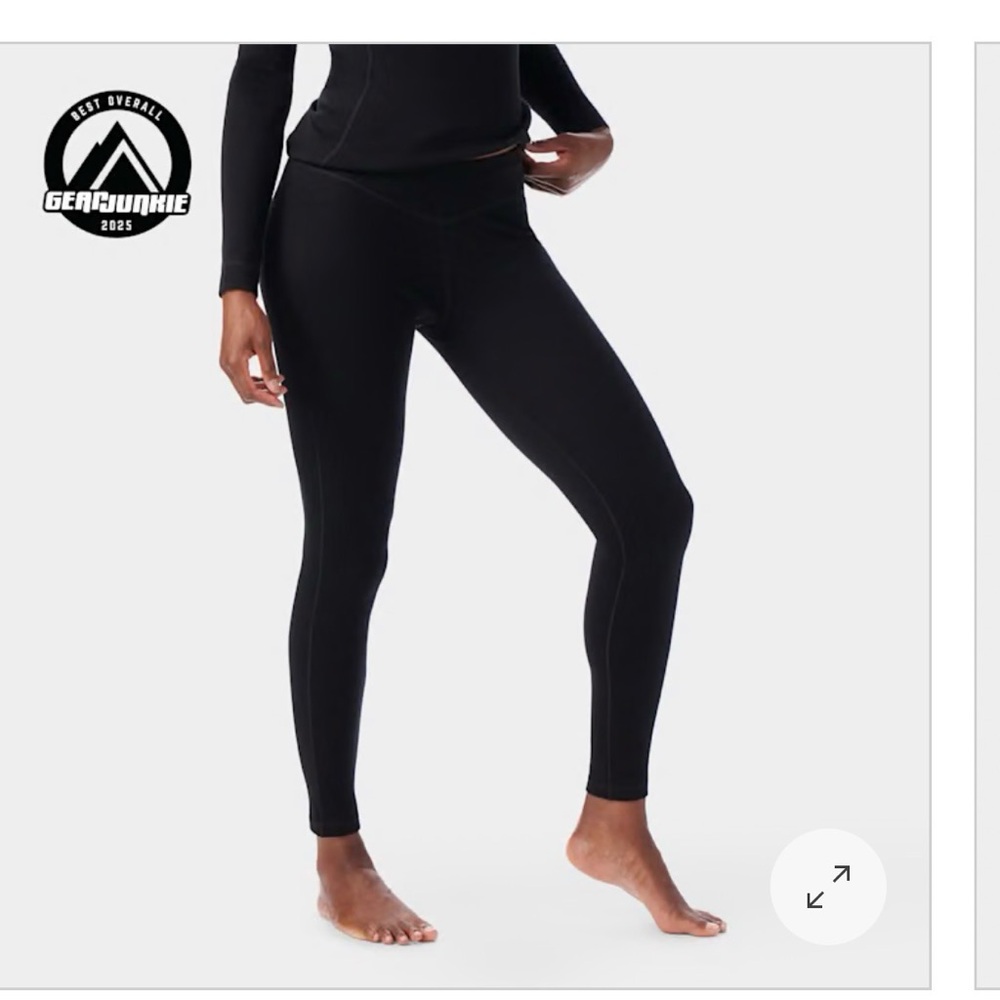 SOLD Smartwool Black Merino Wool Base Layer Bottom